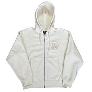 M Stüssy x Wales Bonner Ivory Fleece Zip Hoodie